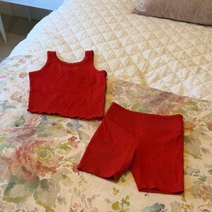 Crewcuts Set, Red Ribbed Tank and Shorts Set, Size 7